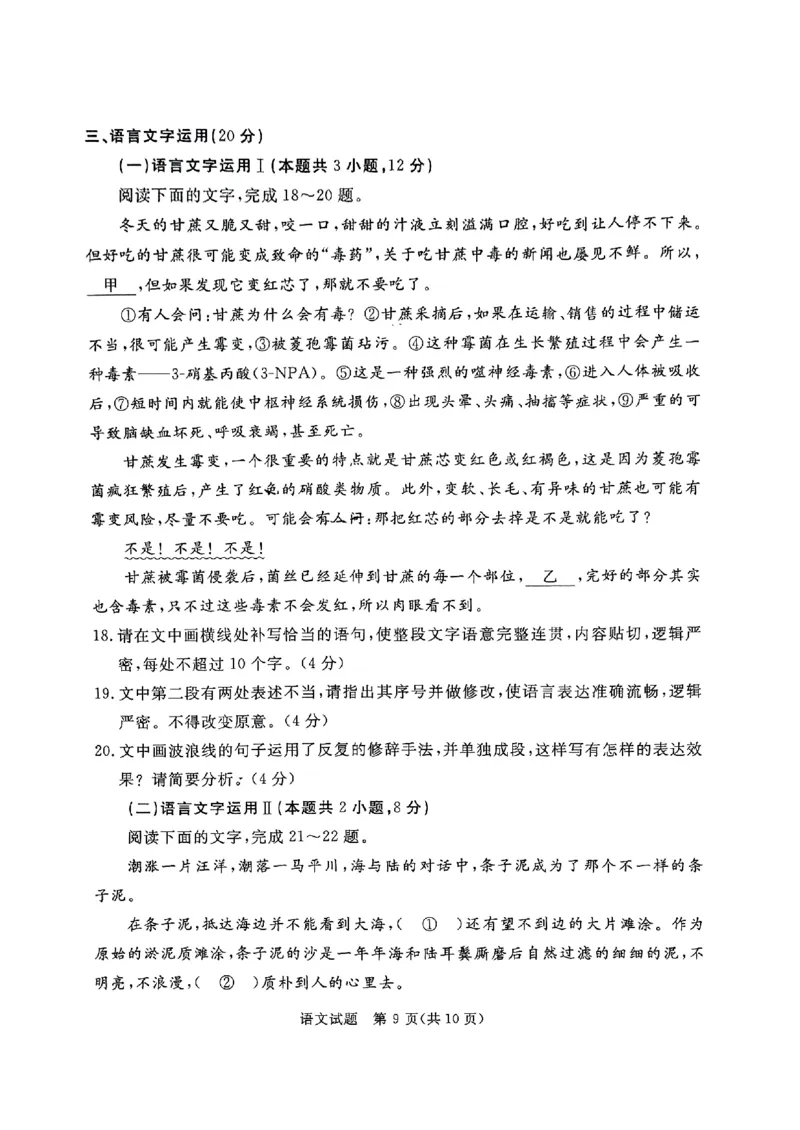 2024届广东省湛江市高三一模语文试题_2024年2月_01每日更新_29号_2024届广东省湛江市高三一模_2024届广东省湛江市普通高考第一次模拟考试语文