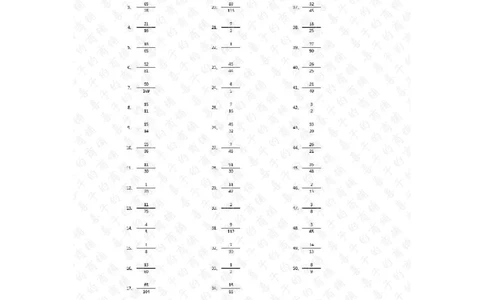 分数乘法第51~70篇（高级）答案_编码0121-6年级数学口算计算_口算题（适合6年级）(1)_分数-乘法（200篇）_（分数）乘法高级（100篇）