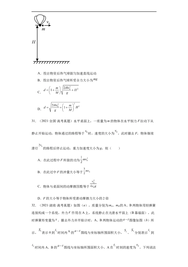 专题12动量(原卷版)_赠送：2008-2024全套高考真题_高考物理真题_送高考物理五年真题(2019-2023)分项汇编（全国通用）