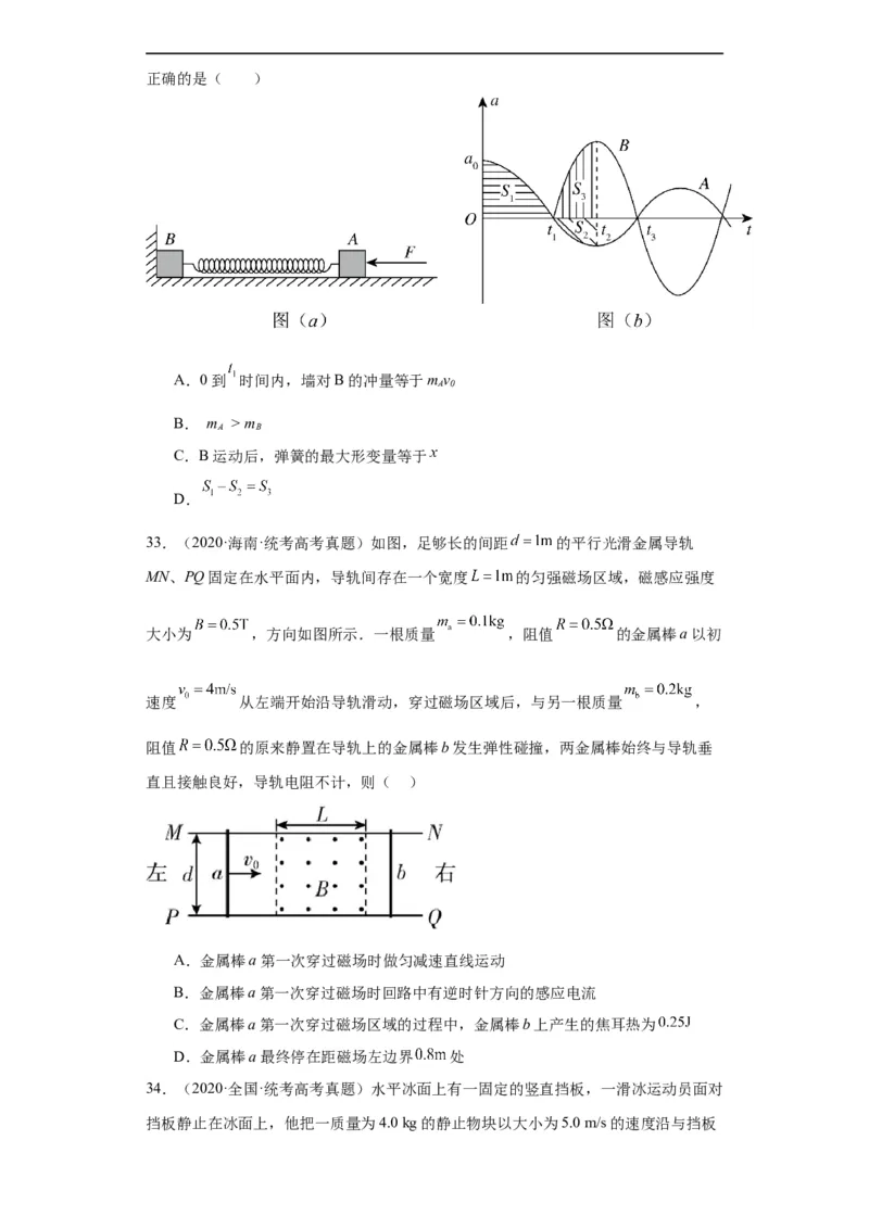 专题12动量(原卷版)_赠送：2008-2024全套高考真题_高考物理真题_送高考物理五年真题(2019-2023)分项汇编（全国通用）