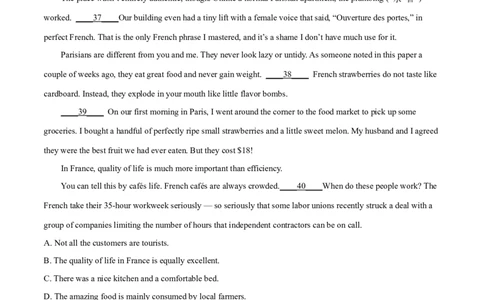 专题18阅读理解七选五(记叙文等)（教师卷）--十年（2015-2024）高考真题英语分项汇编（全国通用）_近10年高考真题汇编（必刷）_十年（2014-2024）高考英语真题分类汇编（全国通用）