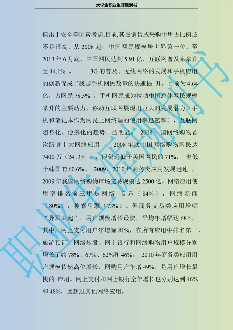 大学生职业生涯规划书电子商务专业_E6-职业规划_13电子商务专业