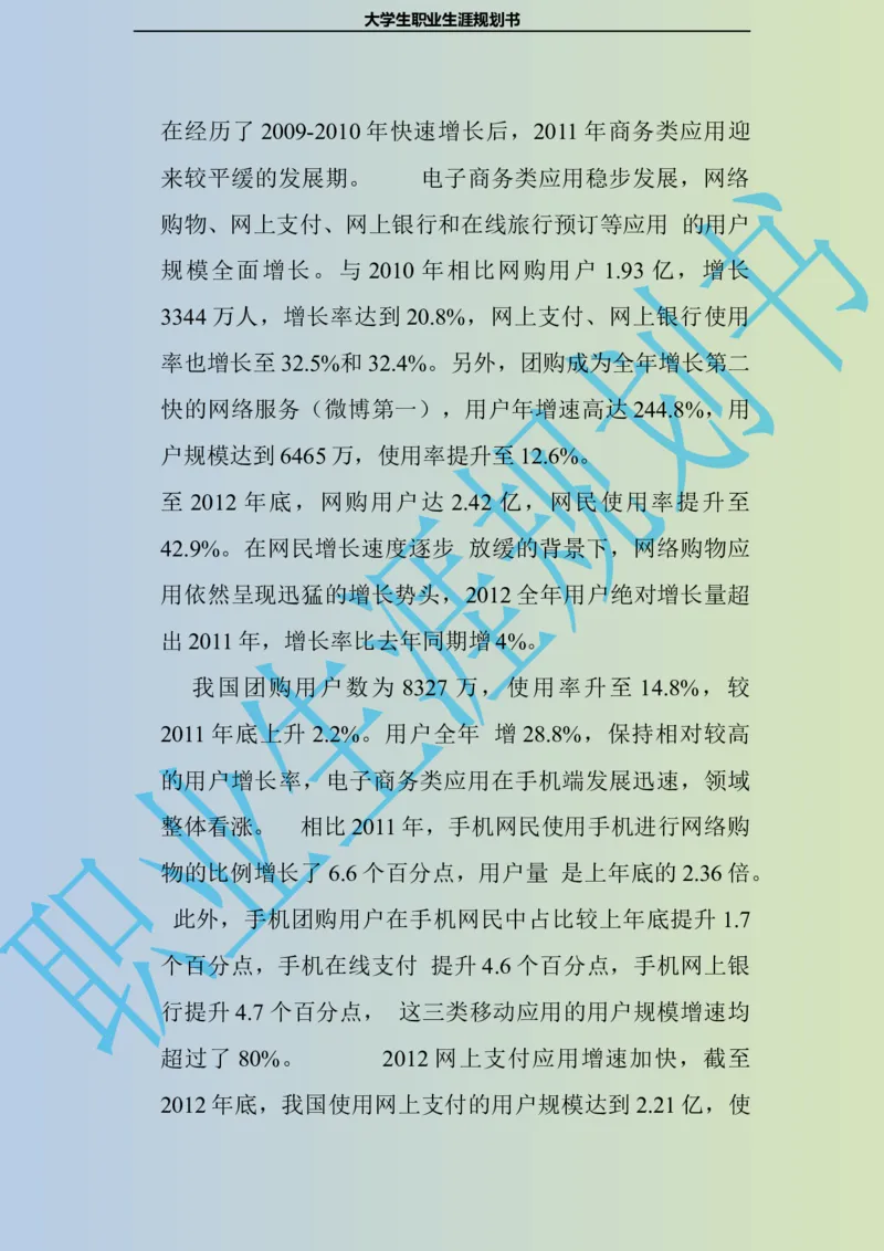 大学生职业生涯规划书电子商务专业_E6-职业规划_13电子商务专业