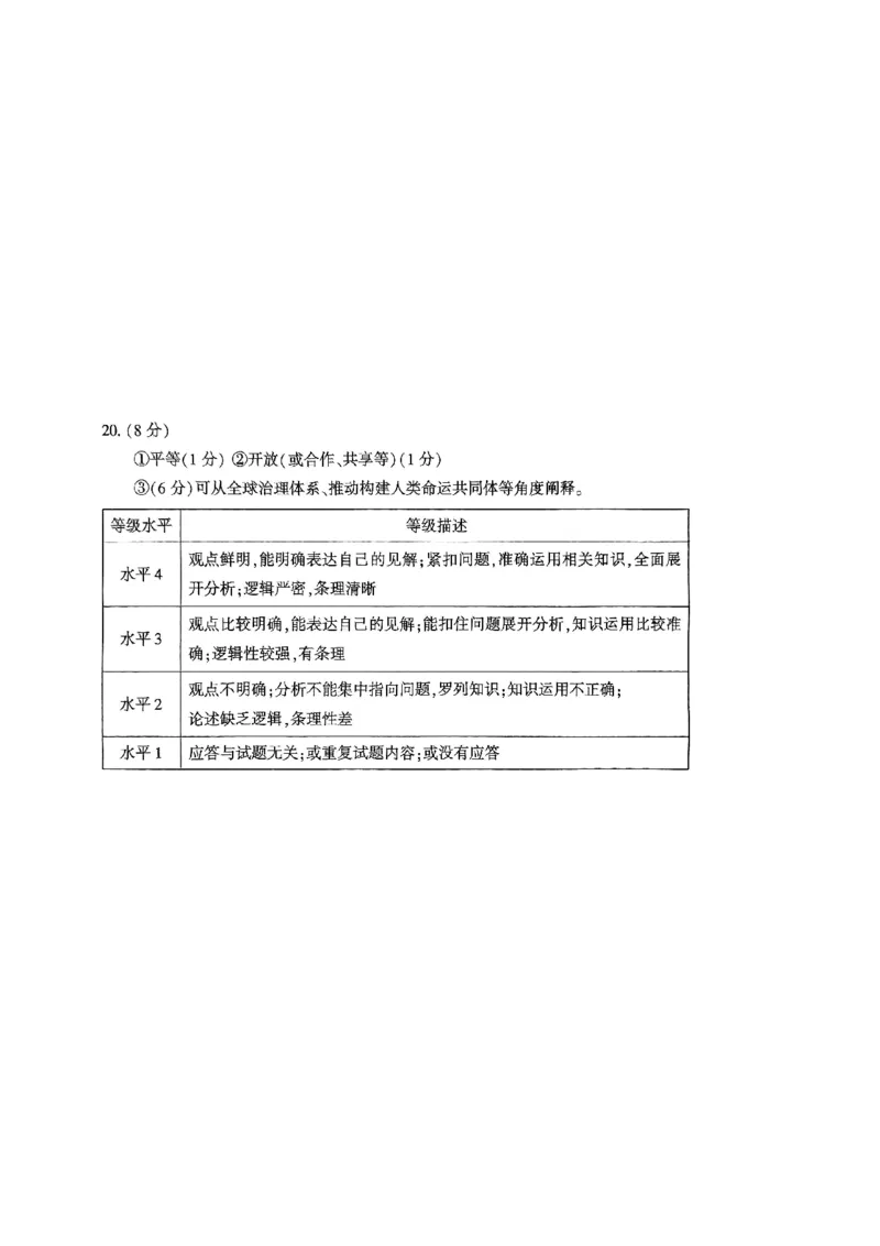 2024北京朝阳高三二模政治试题及答案(1)_2024年5月_025月合集_2024届北京市朝阳区高三二模
