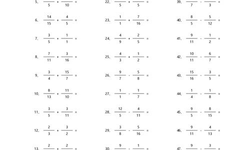 分数加减混合第21~40篇（高级）_编码0121-6年级数学口算计算_口算题（适合5年级）_分数-加减混合（280篇）_（分数）加减混合高级1~（100篇）