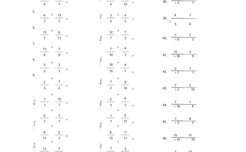 分数乘法第21-50篇_编码0121-6年级数学口算计算_口算题（适合6年级）(1)_分数-乘法（200篇）_（分数）乘法高级（100篇）