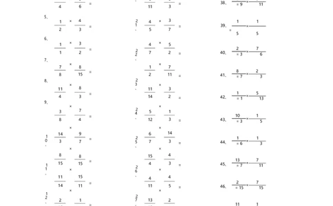 分数乘法第21-50篇_编码0121-6年级数学口算计算_口算题（适合6年级）(1)_分数-乘法（200篇）_（分数）乘法高级（100篇）