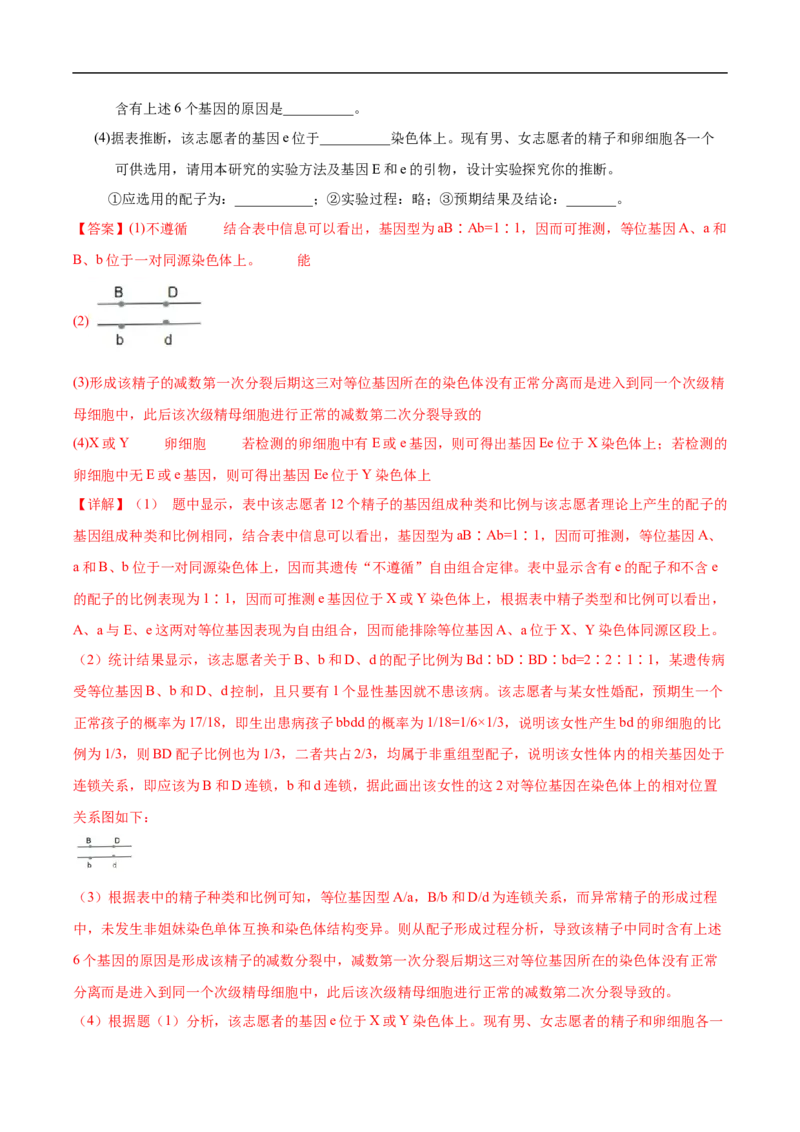 专题10基因的自由组合定律-五年（2019-2023）高考生物真题分项汇编（全国通用）（解析版）_赠送：2008-2024全套高考真题_高考生物真题