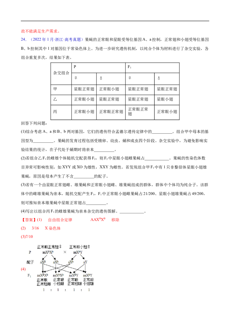 专题10基因的自由组合定律-五年（2019-2023）高考生物真题分项汇编（全国通用）（解析版）_赠送：2008-2024全套高考真题_高考生物真题