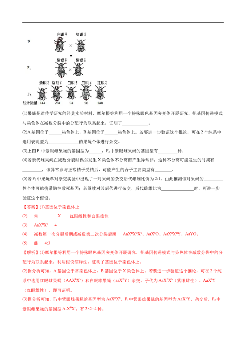 专题10基因的自由组合定律-五年（2019-2023）高考生物真题分项汇编（全国通用）（解析版）_赠送：2008-2024全套高考真题_高考生物真题