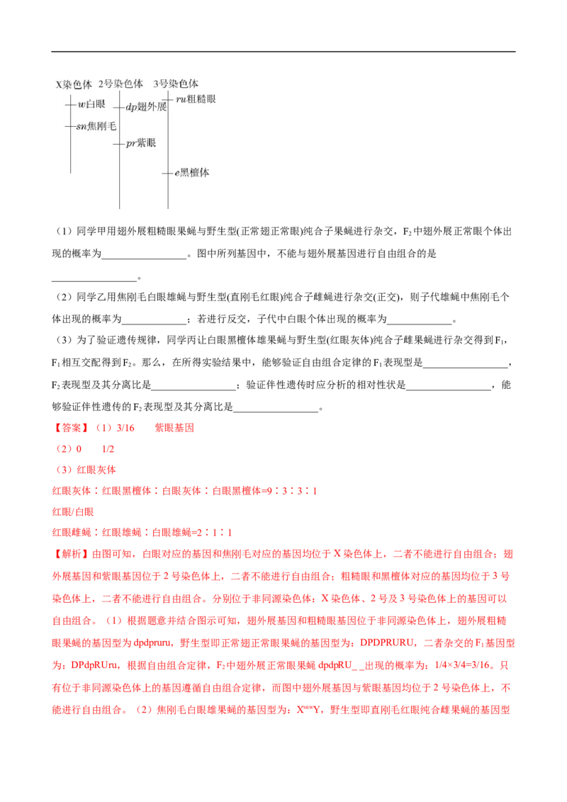专题10基因的自由组合定律-五年（2019-2023）高考生物真题分项汇编（全国通用）（解析版）_赠送：2008-2024全套高考真题_高考生物真题