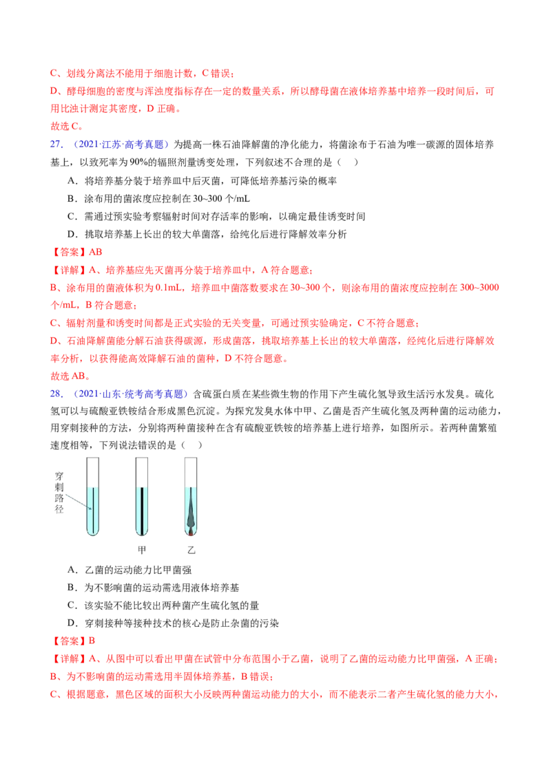 专题19发酵工程-五年（2019-2023）高考生物真题分项汇编（全国通用）（解析版）_赠送：2008-2024全套高考真题_高考生物真题_送高考生物五年真题(2019-2023)分项汇编（全国通用）