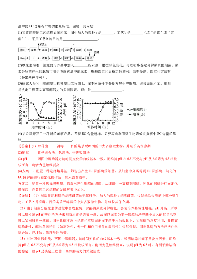 专题19发酵工程-五年（2019-2023）高考生物真题分项汇编（全国通用）（解析版）_赠送：2008-2024全套高考真题_高考生物真题_送高考生物五年真题(2019-2023)分项汇编（全国通用）