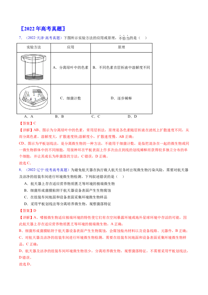 专题19发酵工程-五年（2019-2023）高考生物真题分项汇编（全国通用）（解析版）_赠送：2008-2024全套高考真题_高考生物真题_送高考生物五年真题(2019-2023)分项汇编（全国通用）