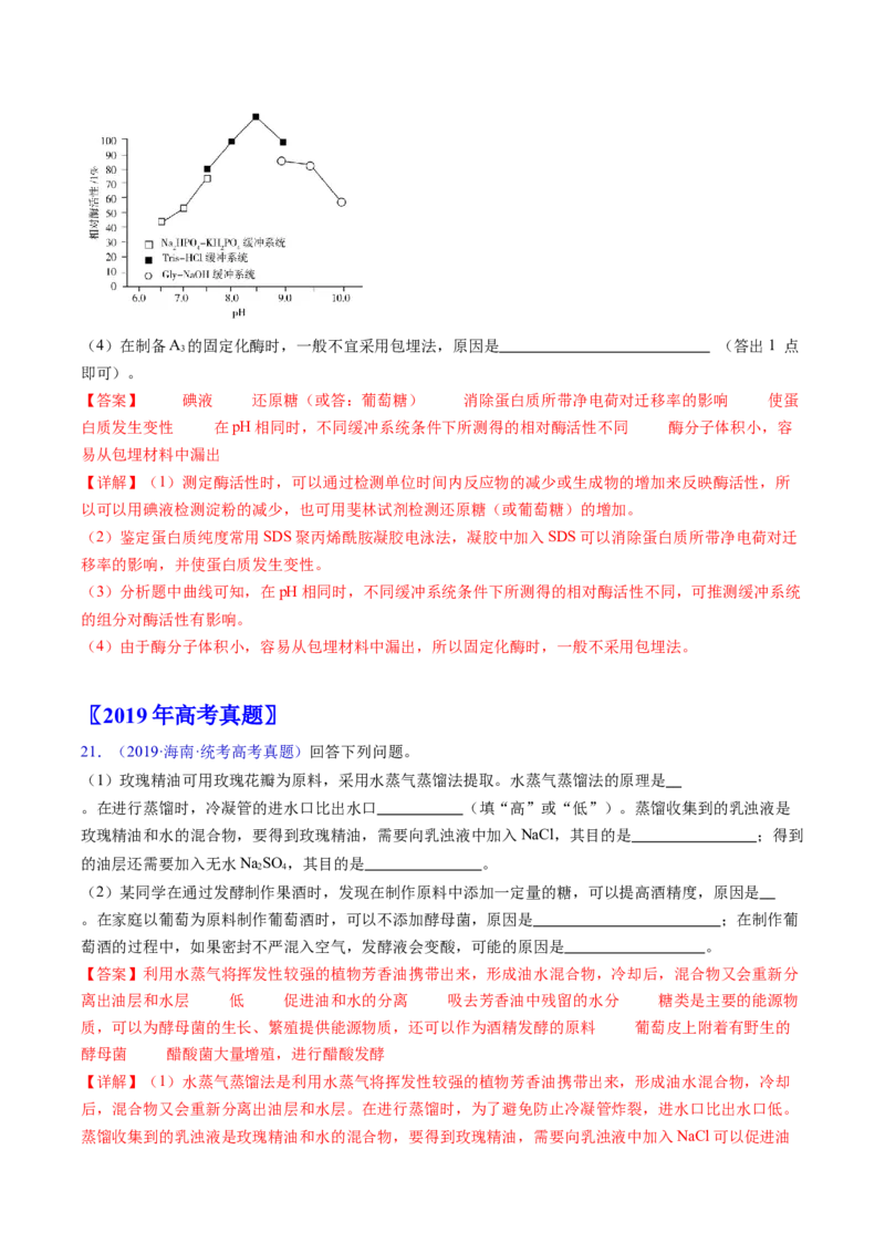 专题19发酵工程-五年（2019-2023）高考生物真题分项汇编（全国通用）（解析版）_赠送：2008-2024全套高考真题_高考生物真题_送高考生物五年真题(2019-2023)分项汇编（全国通用）