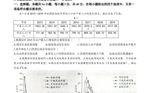 2024届安徽省皖北协作区联考模拟预测地理试题_2024年3月_013月合集_2024届安徽省示范高中皖北协作区第26届高三联考_2024年安徽省示范高中皖北协作区第26届高三联考地理