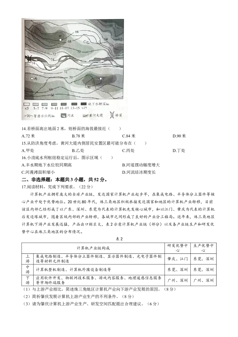 2024届安徽省皖北协作区联考模拟预测地理试题_2024年3月_013月合集_2024届安徽省示范高中皖北协作区第26届高三联考_2024年安徽省示范高中皖北协作区第26届高三联考地理