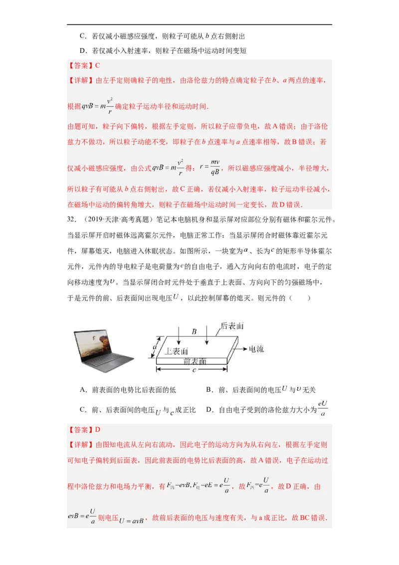 专题09磁场(解析版)_赠送：2008-2024全套高考真题_高考物理真题_送高考物理五年真题(2019-2023)分项汇编（全国通用）