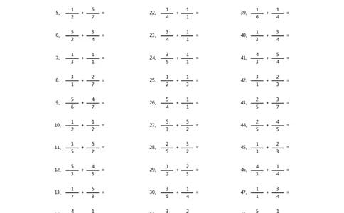 分数加法第41-60篇（初级）_编码0121-6年级数学口算计算_口算题（适合5年级）_分数-加法（200篇）_（分数）加法初级（100篇）