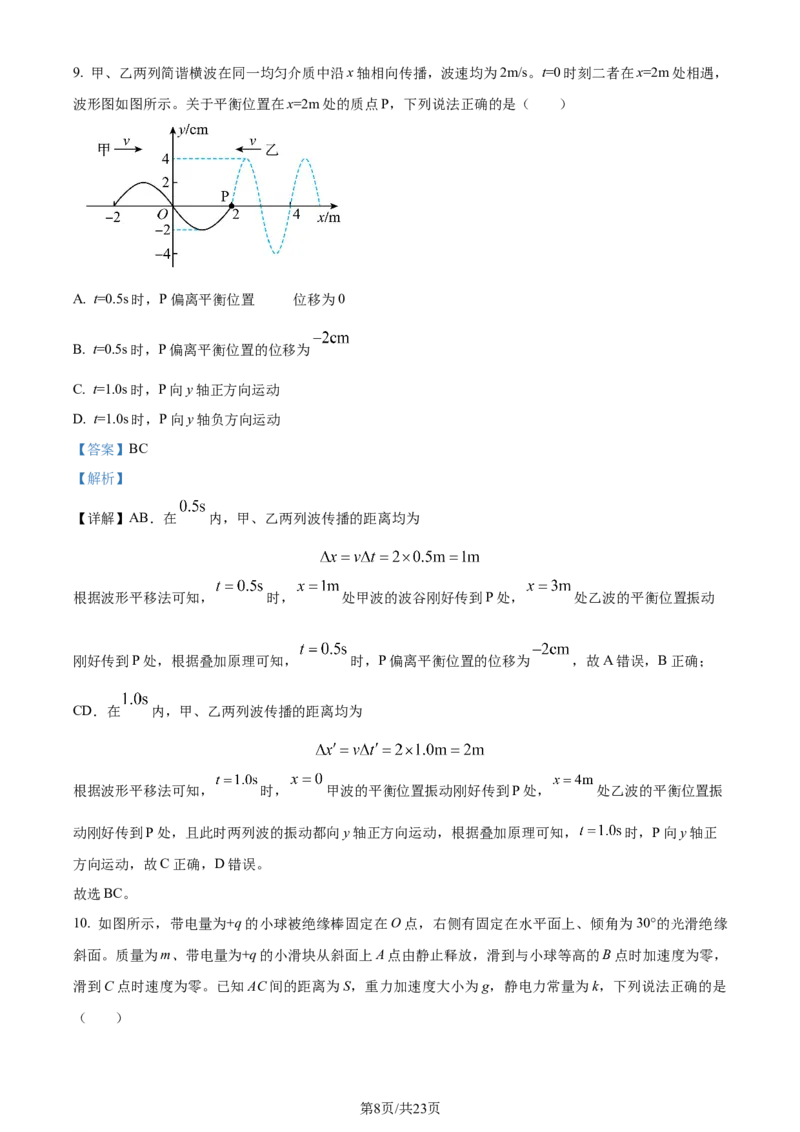 精品解析：2024年高考山东卷物理真题（解析版）_2024年高考真题卷_2024年新高考山东高考真题_2024年新高考山东卷物理高考真题解析（参考版）