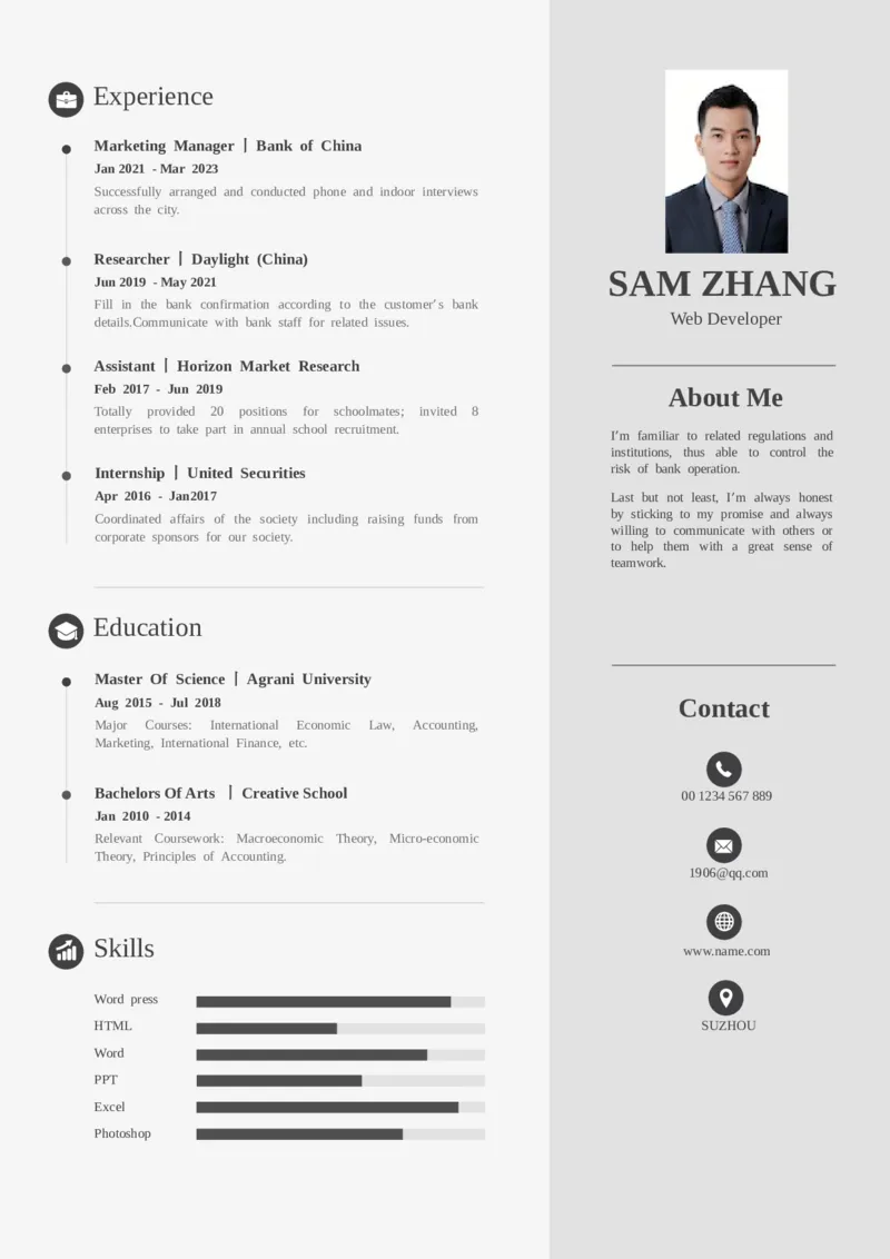 2高端简洁英文CV简历(61)_各类简历_简历模板(1)_英文简历模版86套2025版_