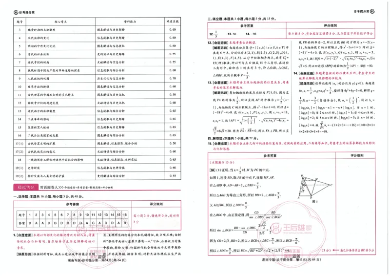 王后雄答案提分策（32页）_2024高考押题卷_22024王hou雄_（新高考）2024王后雄押题预测卷（分科版）_5.化学