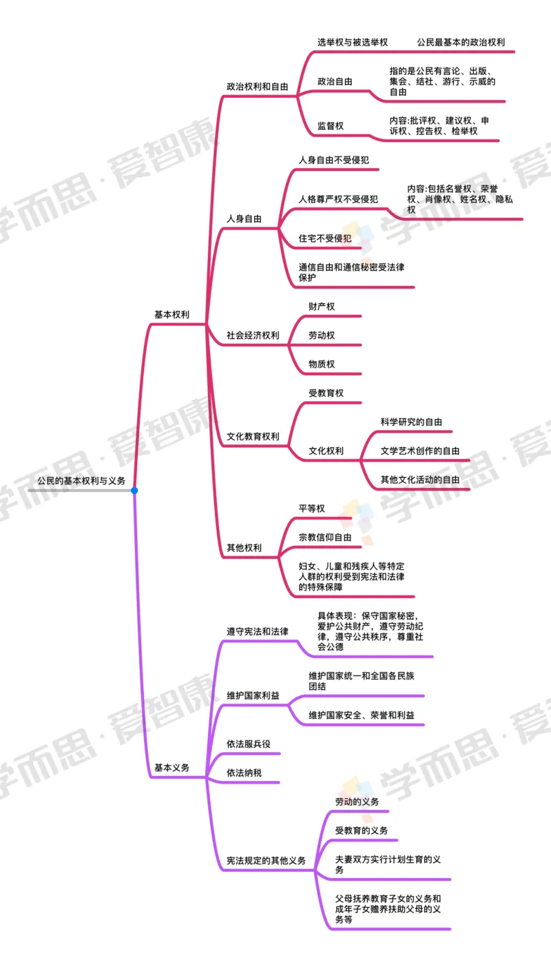 公民的基本权利与义务_赠送小初高学霸笔记等_赠_思维导图_初中9科思维导图_政治思维导图