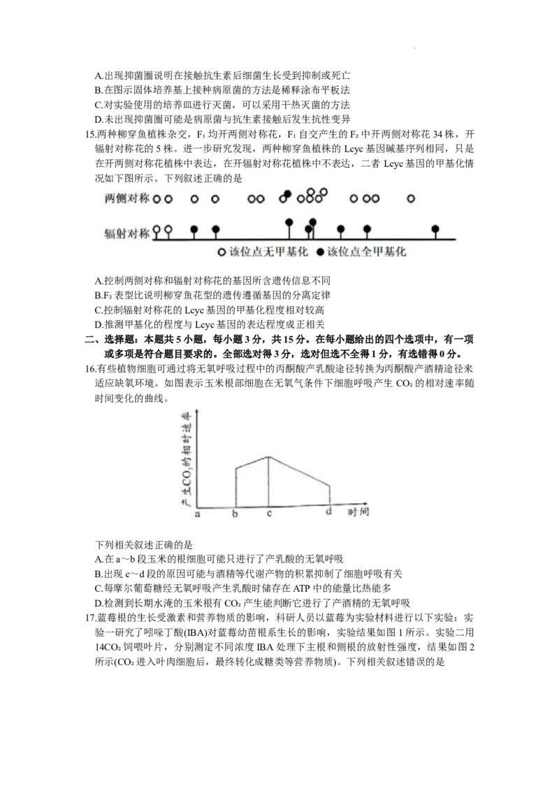 2024届吉林省长春市高三下学期质量监测（四）生物试题_2024年5月_01按日期_12号_2024届吉林省长春市高三下学期四模试题_2024届吉林省长春市高三下学期质量监测（四）生物试题