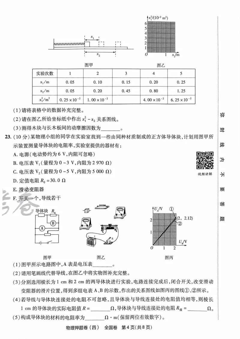 物理试题_2023高考押题卷_2023版天星金考卷最后一卷_全国卷版_最后一卷&middot;物理