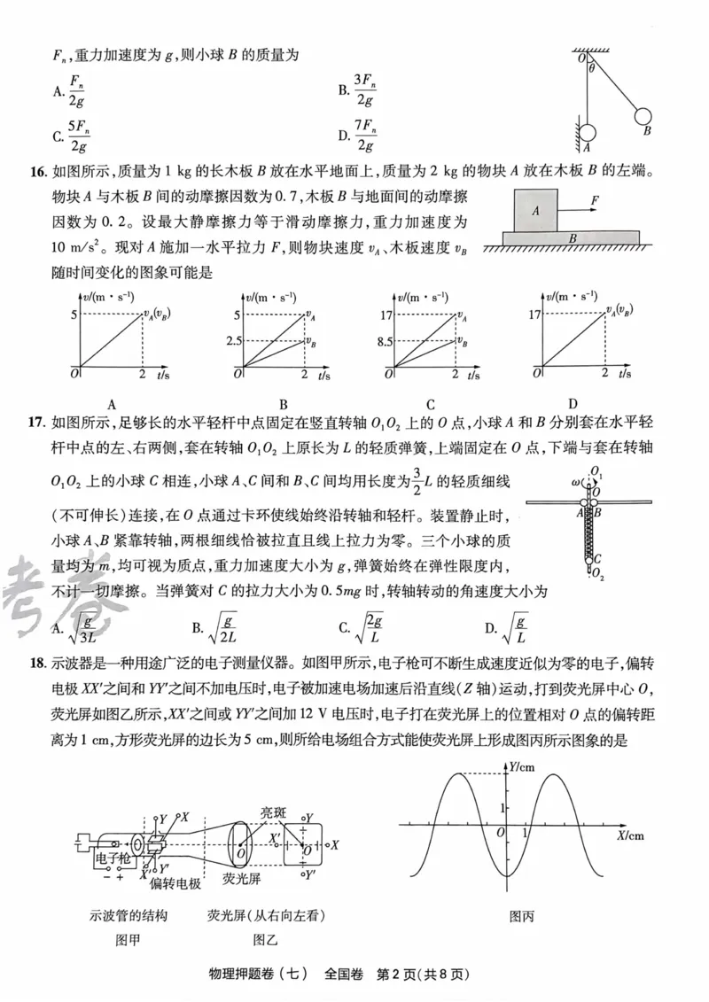 物理试题_2023高考押题卷_2023版天星金考卷最后一卷_全国卷版_最后一卷&middot;物理