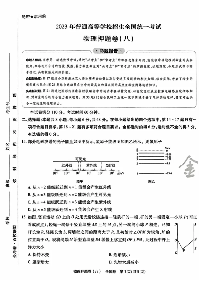 物理试题_2023高考押题卷_2023版天星金考卷最后一卷_全国卷版_最后一卷&middot;物理