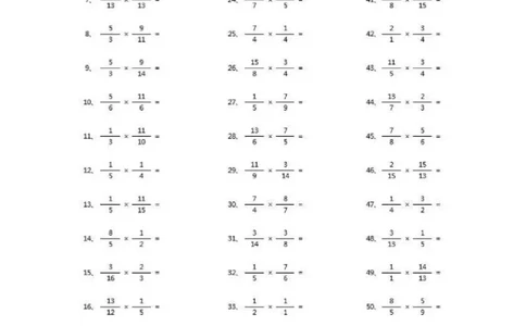 分数乘法第51~70篇（高级）_编码0121-6年级数学口算计算_口算题（适合6年级）(1)_分数-乘法（200篇）_（分数）乘法高级（100篇）