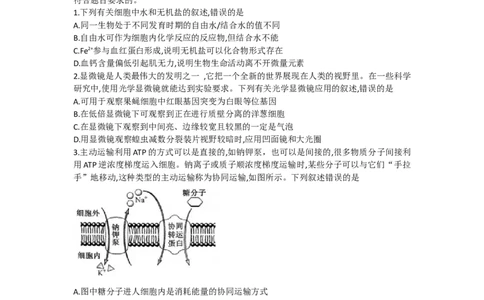 河南省名校联盟2022-2023学年高三上学期摸底联考生物试题_2023年7月_027月合集_2023届九师联盟高三上学期摸底联考（质量巩固卷）_23届联盟高三摸底联考巩固卷（老教材老高考）生物