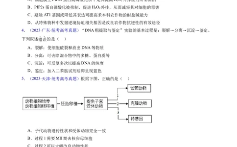 专题21基因工程-五年（2019-2023）高考生物真题分项汇编（全国通用）（原卷版）_赠送：2008-2024全套高考真题_高考生物真题_送高考生物五年真题(2019-2023)分项汇编（全国通用）