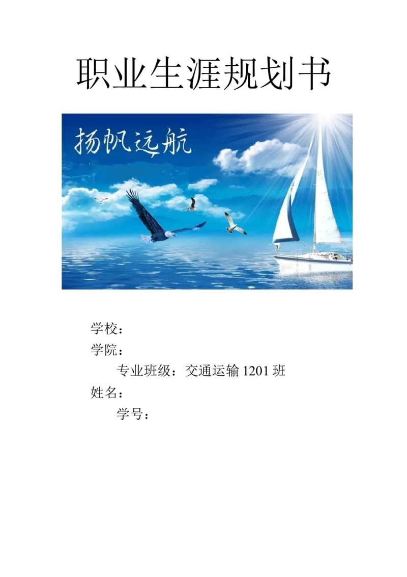 交通运输专业职业生涯规划书_E6-职业规划_94其他专业