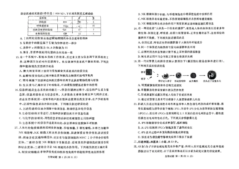 湘豫名校联考2023-2024学年高三上学期8月入学摸底考试生物(1)_2023年8月_028月合集_2024届湖南省湘豫名校联考高三上学期8月入学摸底考试