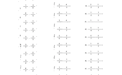分数减法第41-60篇（初级）_编码0121-6年级数学口算计算_口算题（适合5年级）_分数-减法（200篇）_（分数）减法初级（100篇）