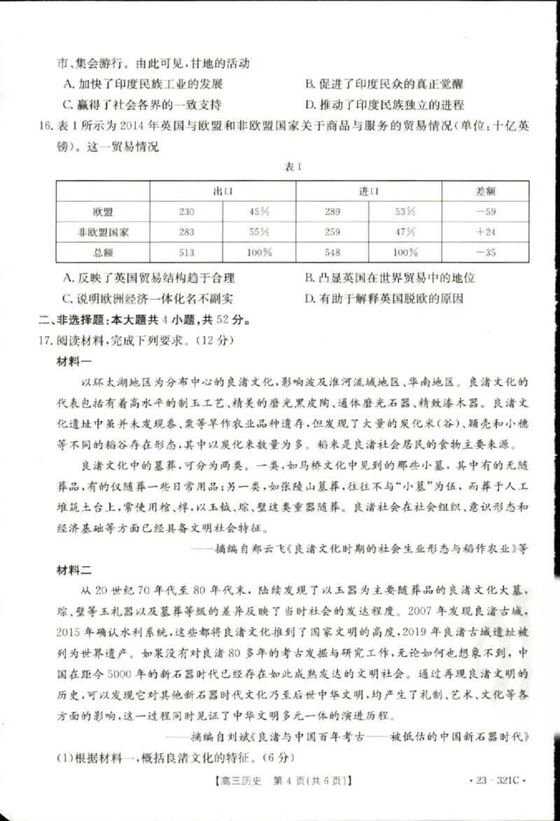 2023届辽宁省县级重点高中联合体高三（一模）丨历史_2024年2月_01每日更新_13号_2023届辽宁省县级重点高中联合体高三一模（金太阳23-321C）全科