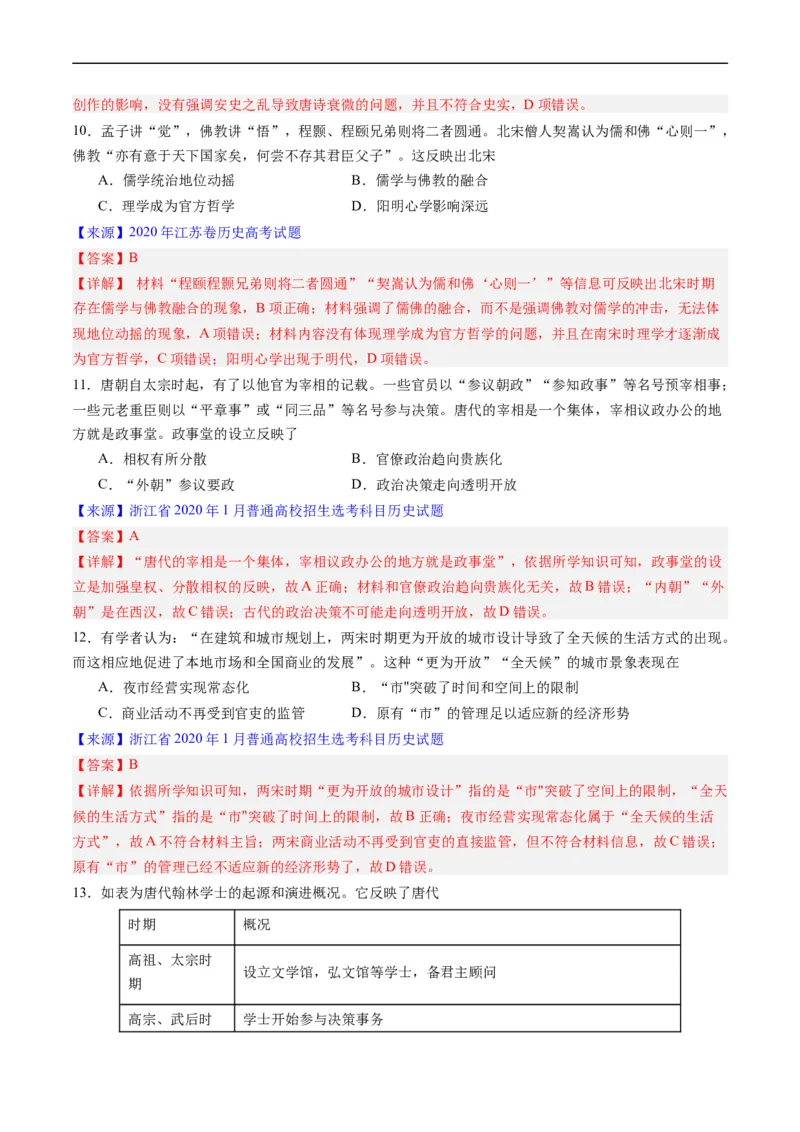 专题03唐宋元变革（解析版）_赠送：2008-2024全套高考真题_高考历史真题_送高考历史五年真题(2019-2023)分项汇编（全国通用）