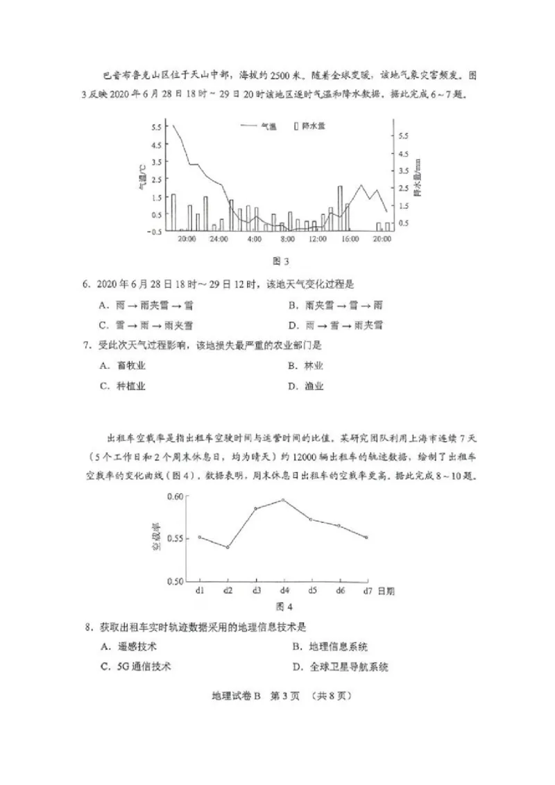 2024届广东省广州市高三二模地理试题+答案(1)_2024年4月_024月合集_2024届广东省广州市普通高中高三下学期二模物理试卷
