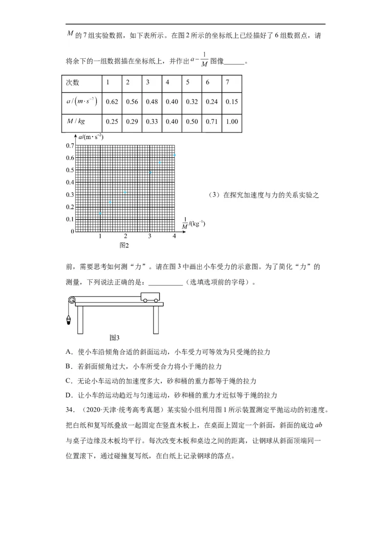 专题17力学实验(原卷版)_赠送：2008-2024全套高考真题_高考物理真题_送高考物理五年真题(2019-2023)分项汇编（全国通用）
