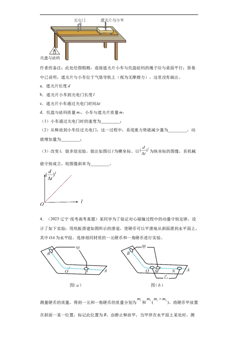 专题17力学实验(原卷版)_赠送：2008-2024全套高考真题_高考物理真题_送高考物理五年真题(2019-2023)分项汇编（全国通用）
