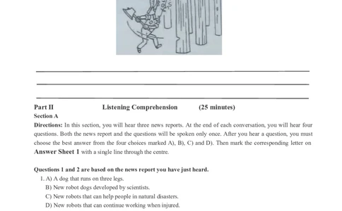 四级通关模拟卷第四套_英语四六级整合_英语四六级真题版本一此版本可作为补充_大学英语CET4_X0_03-四级模拟题_四级模拟题1-5套（赠送）_四级通关模拟卷（4）