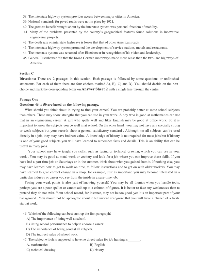四级通关模拟卷第四套_英语四六级整合_英语四六级真题版本一此版本可作为补充_大学英语CET4_X0_03-四级模拟题_四级模拟题1-5套（赠送）_四级通关模拟卷（4）
