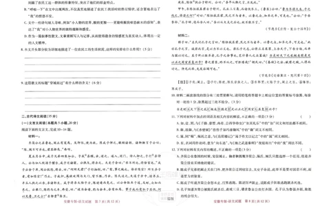 王后雄高考押题预测卷2024安徽专版-语文_2024高考押题卷_22024王hou雄_（新高考）2024王后雄押题预测卷（分科版）_1.语文