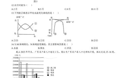 2024届江苏省南通市高三下学期高考适应性考试(三)地理试题+答案_2024年5月_01按日期_28号_2024届江苏省南通市高考适应性考试(三)南通如皋3.5模