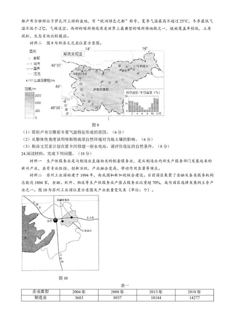 2024届江苏省南通市高三下学期高考适应性考试(三)地理试题+答案_2024年5月_01按日期_28号_2024届江苏省南通市高考适应性考试(三)南通如皋3.5模