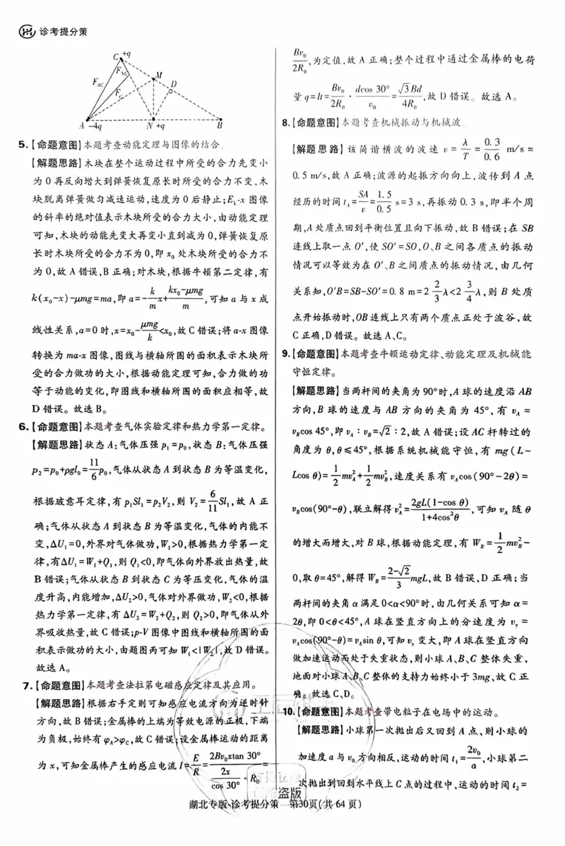 物理答案_2024高考押题卷_22024王hou雄_16王后雄押题_2024年王后雄高考押题预测卷（湖北专版）_物理