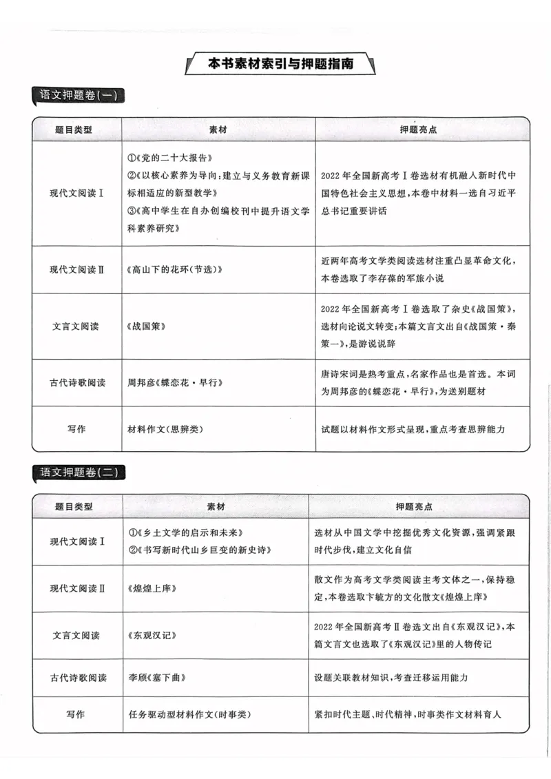 语文试题_2023高考押题卷_22023理想书高考必刷卷之押题卷_新高考版_押题卷&middot;语文