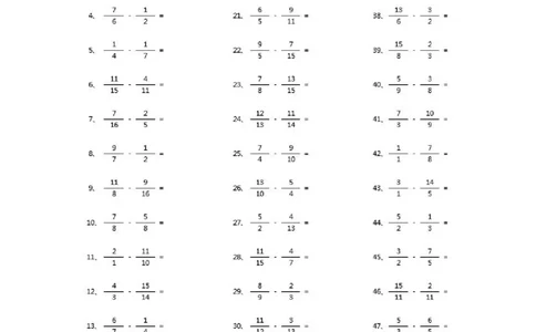 分数减法第71~90篇（高级）_编码0121-6年级数学口算计算_口算题（适合5年级）_分数-减法（200篇）_（分数）减法高级（100篇）